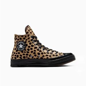 Converse Animal Print High-Tops in Black and Tan